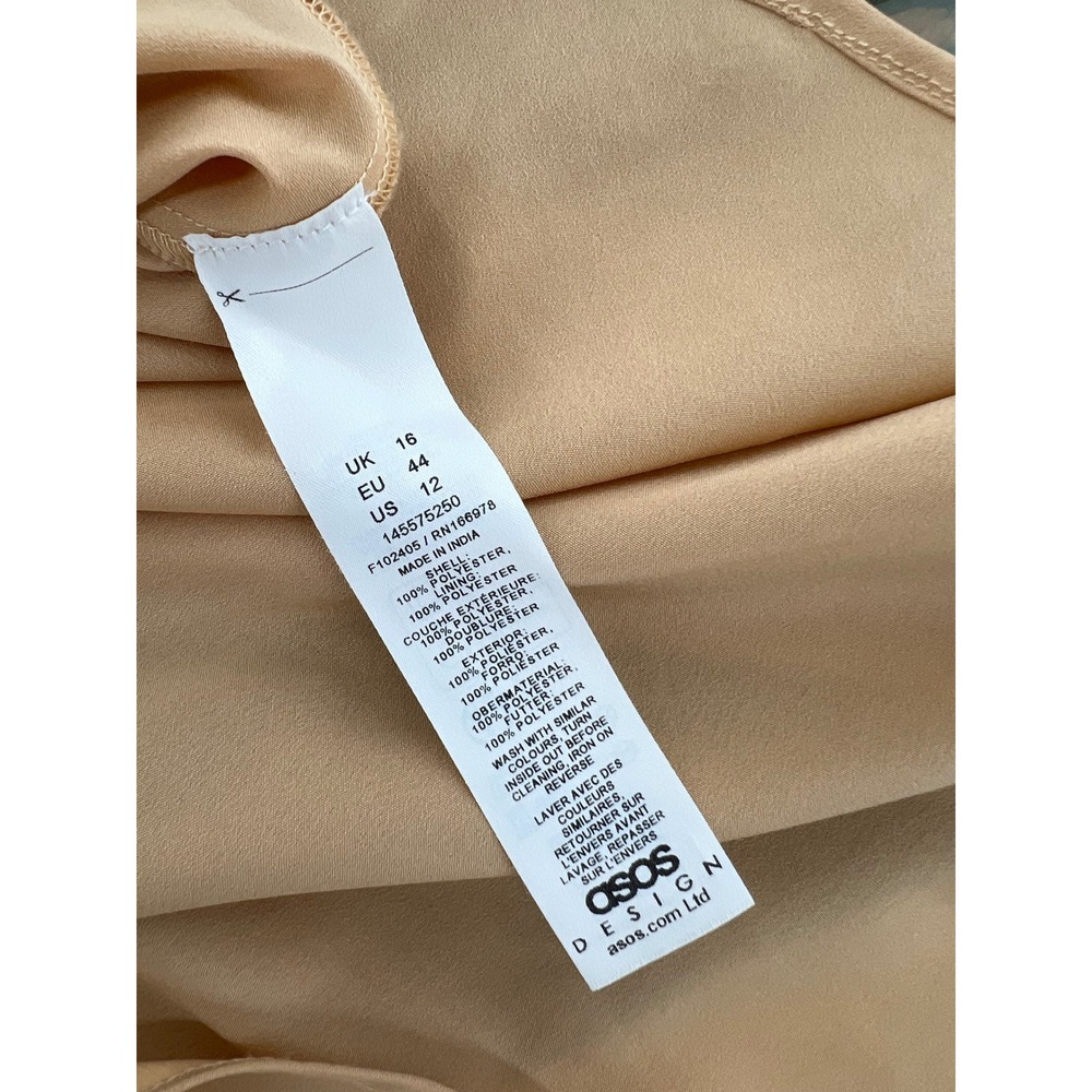 ASOS Chiffon High Neck Double Layer Maxi Dress Marbled Brown Fairy whimsical 12 - Picture 10 of 11